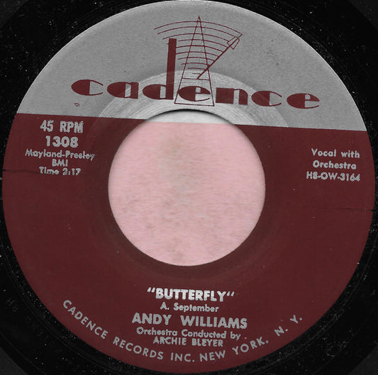 Andy Williams - Butterfly - 7" Single | Vinyl