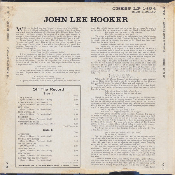 John Lee Hooker - Plays & Sings The Blues | Pre-Owned Vinyl