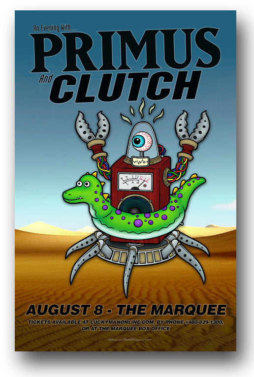 Framed Primus Poster Concert w Clutch 2017AZ 11 x 17