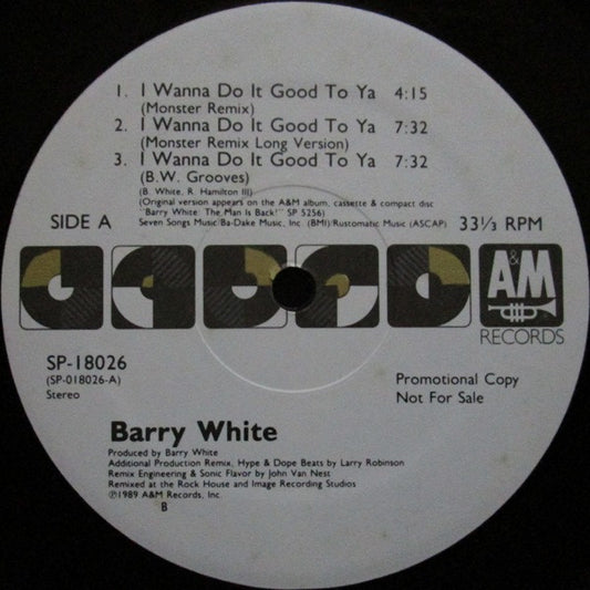 Barry White - I Wanna Do It Good To Ya | Vintage Vinyl