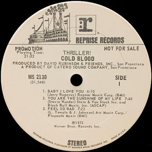 Cold Blood - Thriller -  Promo Copy| Vintage Vinyl