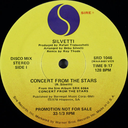 Silvetti* - Concert From The Stars / Sun After The Rain 12", Promo | Vinyl