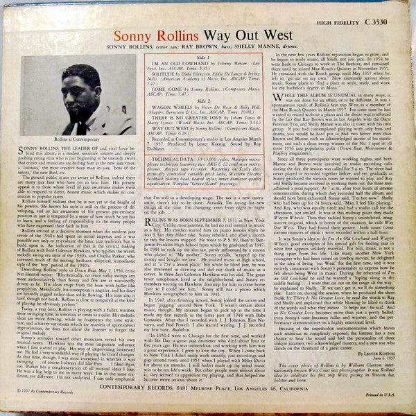 Sonny Rollins – Way Out West | Vintage Vinyl