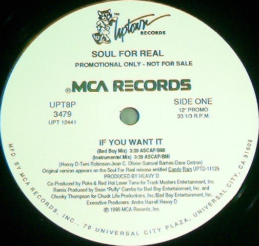 Soul For Real - If You Want It - 12" Single | Vintage Vinyl